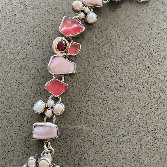 Vintage Druzy Sterling Rose Quarts Bracelet - Picture 7 of 7